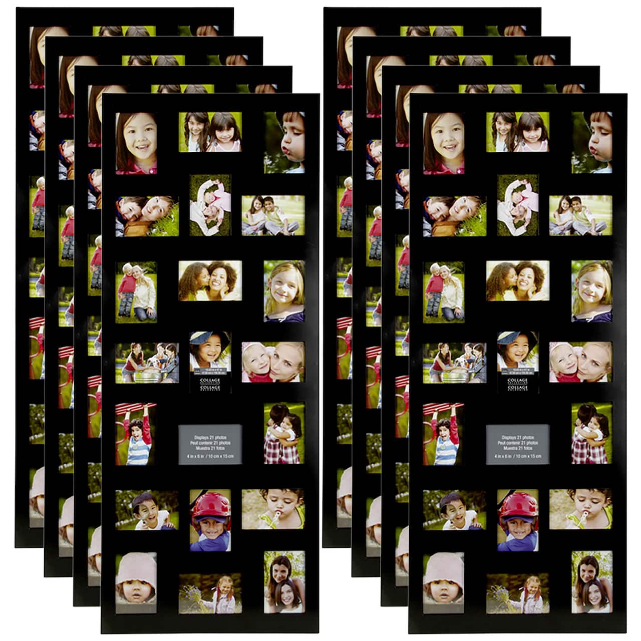 8 Pack: 21 Opening Black 4" x 6" Collage Frame by Studio Décor®